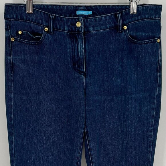 J.McLaughlin Womens Mid Rise Skinny Leg Jeans Size 8 Blue Denim Ankle Stretch - Picture 3 of 12